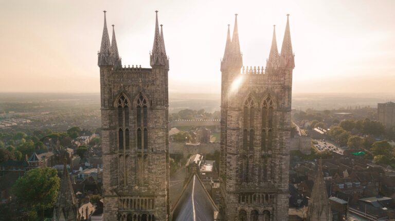 lincoln cathedral towers viewed from the main tower