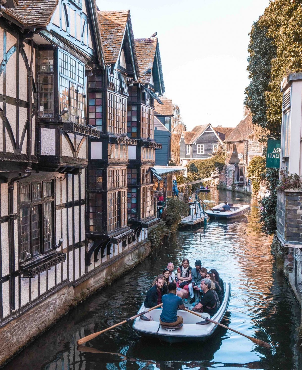 A punt along the River Stour in Canterbury