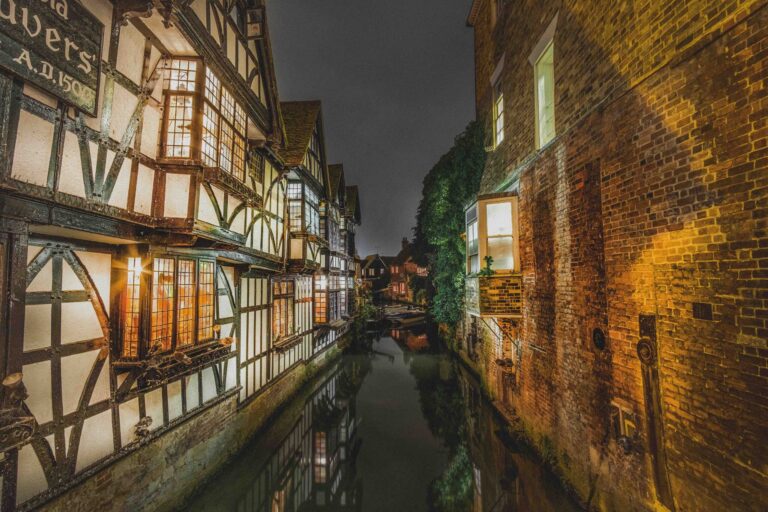 Canterbury at night